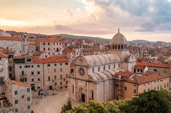 Sibenik Old Town Croatia Sunrise — Stok fotoğraf