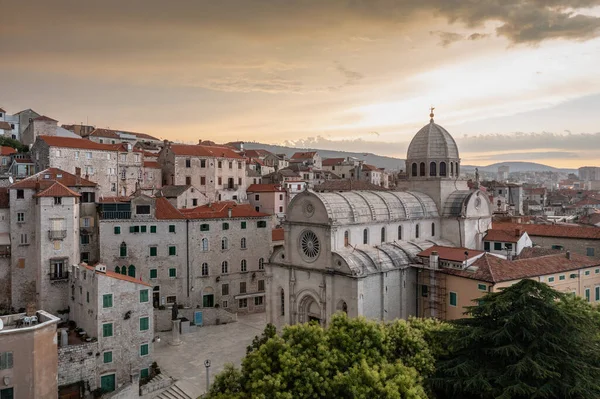 Sibenik Old Town Croatia Sunrise — Stok fotoğraf