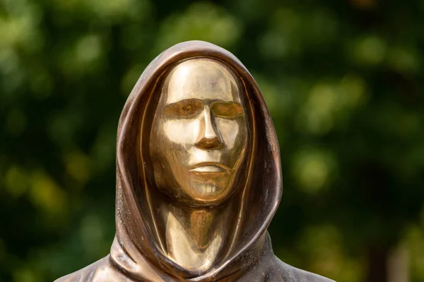 Budapest Hungary August 2022 Portrait Statue Satoshi Nakamoto Mysterious Founder — 스톡 사진