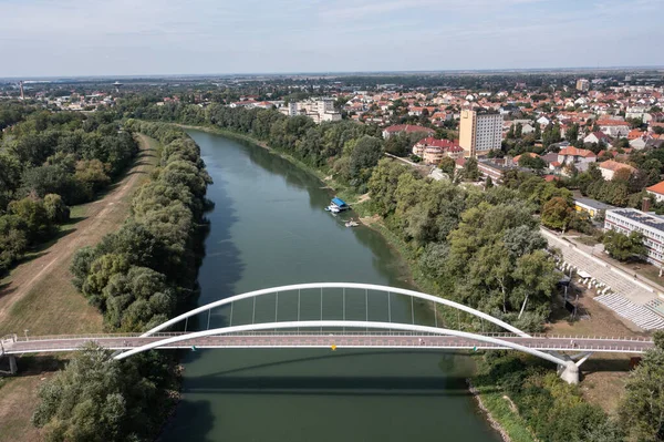 Вид Воздуха Мост Тишавираг Сольноке — стоковое фото