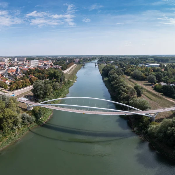 Vue Aérienne Pont Tiszavirag Szolnok — Photo