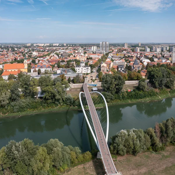 Aerial View Tiszavirag Bridge Szolnok — Stock Photo, Image