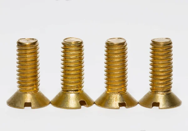 Brass Screws Close — Stock Photo, Image