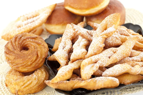 Donut e palha de pastelaria — Fotografia de Stock