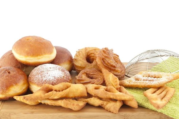 Rosquilla y paja de pastelería — Foto de Stock