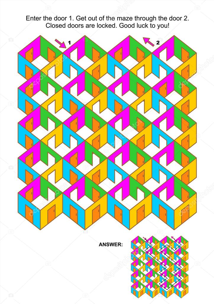 Rooms And Doors Maze Game Stock Vector C Ratselmeister