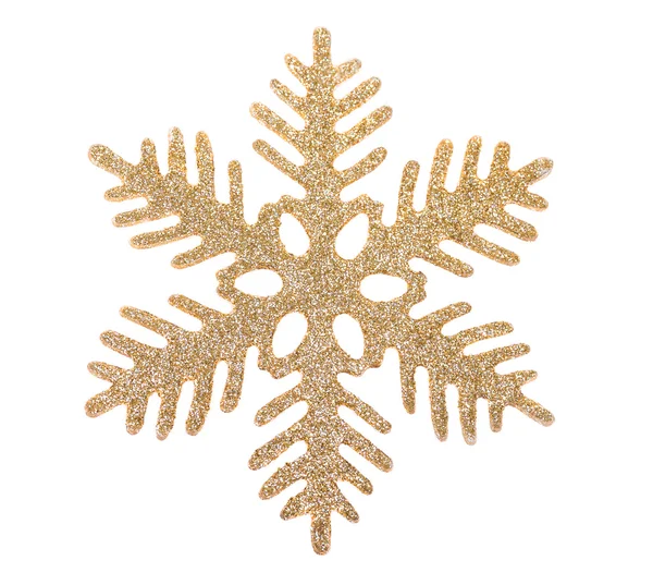 Gold snowflake isolated on white background — Stock Photo, Image