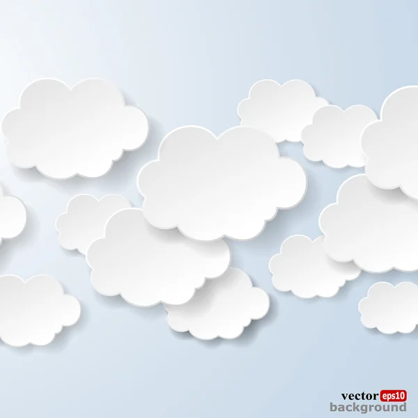 Abstract speech bubbles in the shape of clouds used in a social — Stock Vector