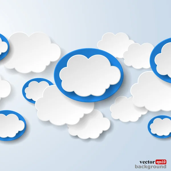 Bulles de discours abstraites sous la forme de nuages utilisés dans un — Image vectorielle
