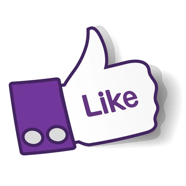 Thumbs up paper sticker used in a social networks — Stock Vector