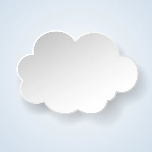 Abstract paper speech bubble in the form of a cloud on light blu — Stock Vector