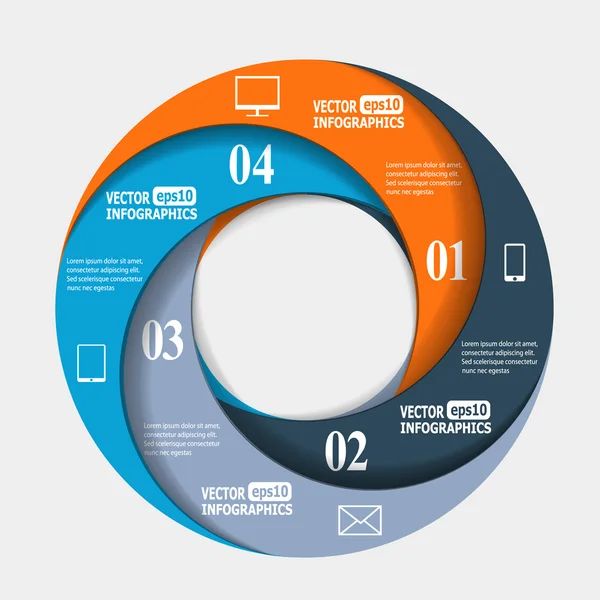 抽象纸 infografics 中的圆形状 — 图库矢量图片