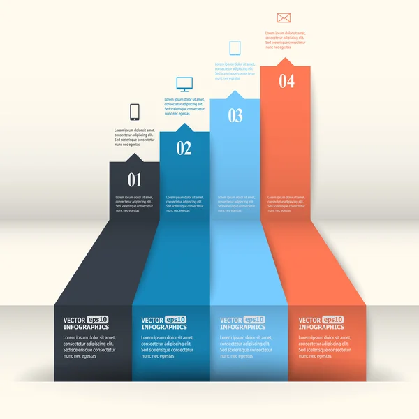 Infografías abstractas de papel — Vector de stock