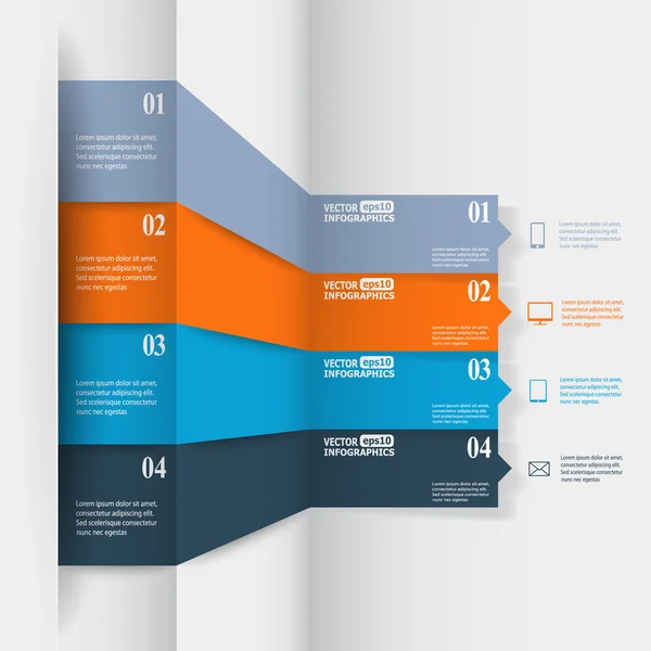 Infografici astratti su carta — Vettoriale Stock