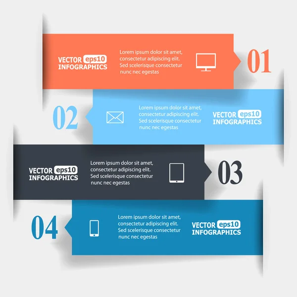 Infografías abstractas en papel — Archivo Imágenes Vectoriales