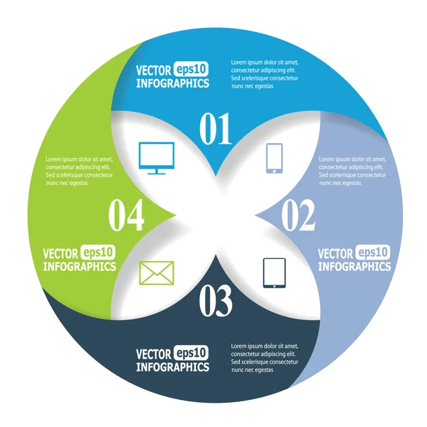 Bandeiras de infográfico de negócios modernas de papel em forma de círculo —  Vetores de Stock