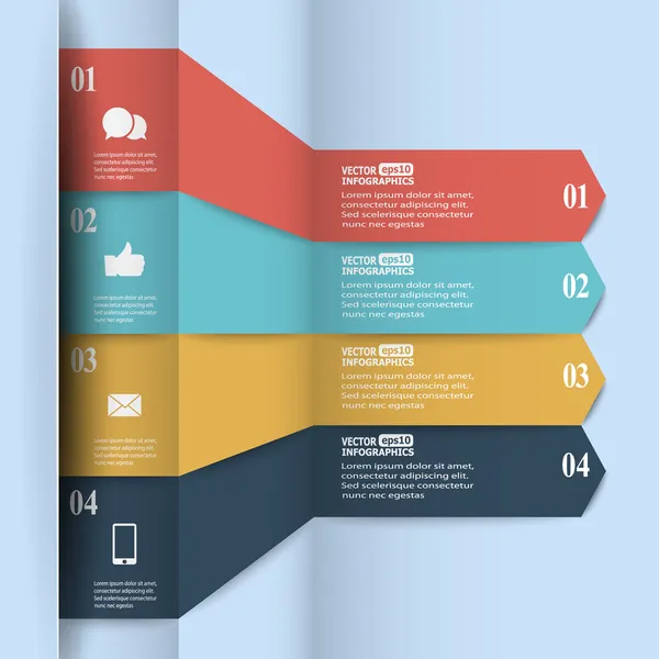 Infografías de papel moderno en diseño plano con colores de moda para — Vector de stock