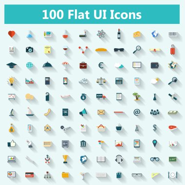 Set of modern icons in flat design clipart