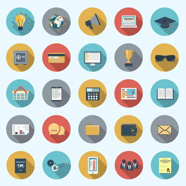 Set of modern icons in flat design — Stock Vector