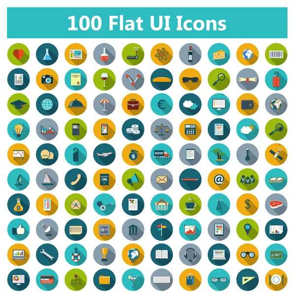 Set of modern icons in flat design — Stock Vector