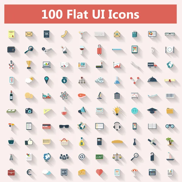Set of modern icons in flat design — Stock Vector