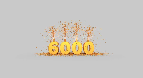 6000 Ünnep Köszönöm Illusztráció Renderelés — Stock Fotó