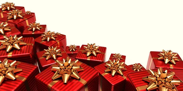 Regalos Navidad Confeti Sobre Fondo Blanco Representación —  Fotos de Stock