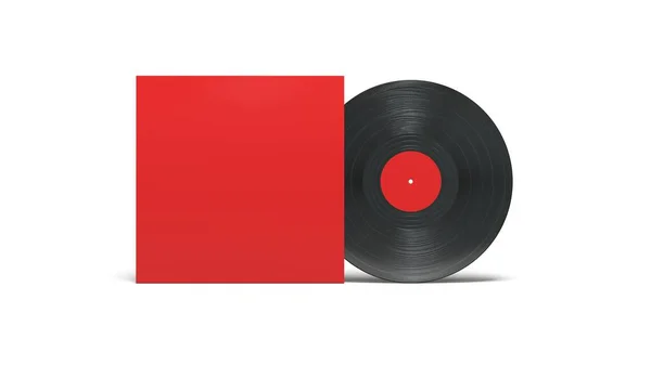 Vinyl Rekord Fehér Háttér Renderelés — Stock Fotó