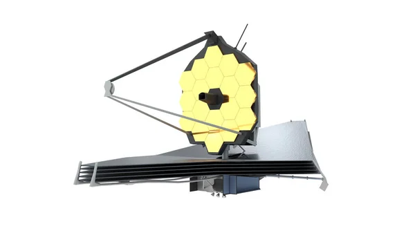 James Webb Space Telescope White Background Rendering — стокове фото