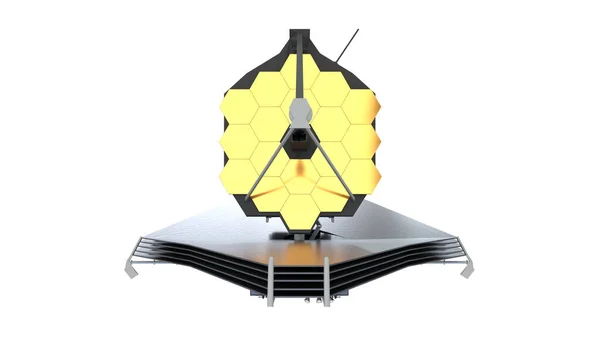 James Webb Space Telescope Sfondo Bianco Rendering — Foto Stock