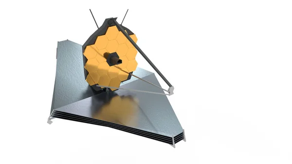 James Webb Space Telescope Sfondo Bianco Rendering — Foto Stock