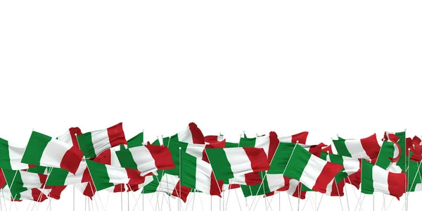 Many Italian Flags White Background Rendering — Stock Photo, Image