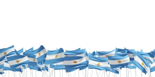 白色背景上的许多Argentina标志 3D渲染 — 图库照片