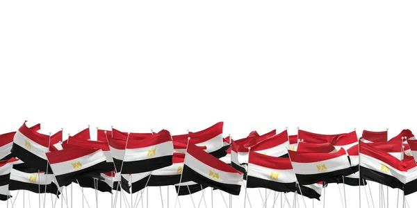 Sok Egyiptomi Zászlók Fehér Háttér Renderelés — Stock Fotó