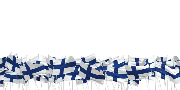 Plusieurs Drapeaux Finland Sur Fond Blanc Rendu — Photo