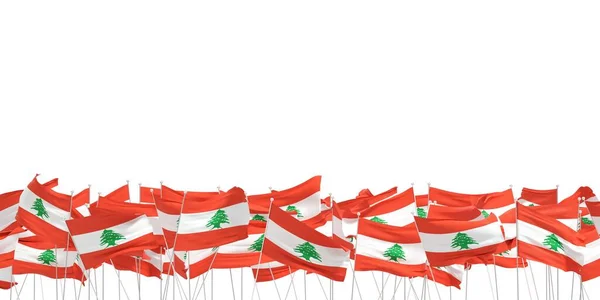 Sok Lebanon Zászlók Fehér Háttér Renderelés — Stock Fotó