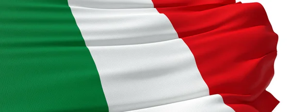 Italian Flag Close White Background Rendering — Stock Photo, Image