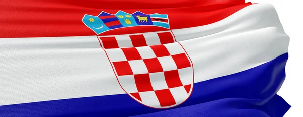 Croatian Flag Wind White Background Rendering — Stock Photo, Image