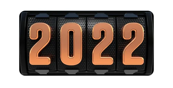 2022 Text Metallgaller Rendering — Stockfoto