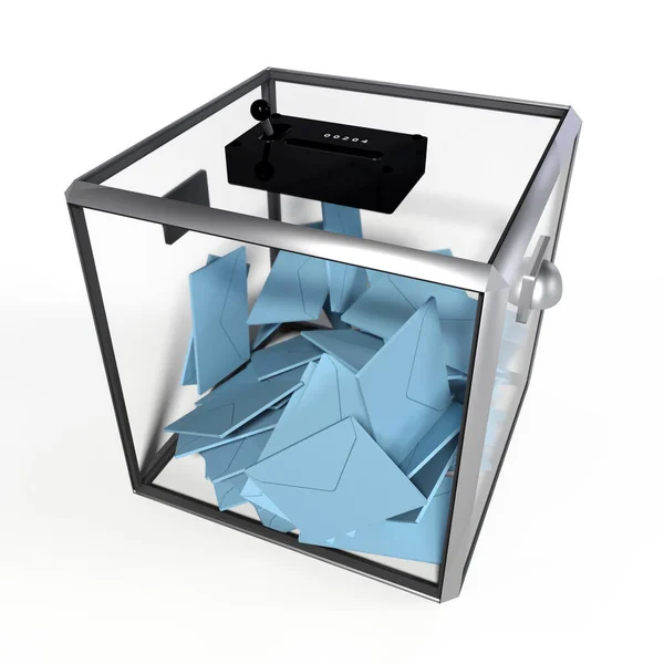 Ballot Box White Background Rendering — Stock Photo, Image