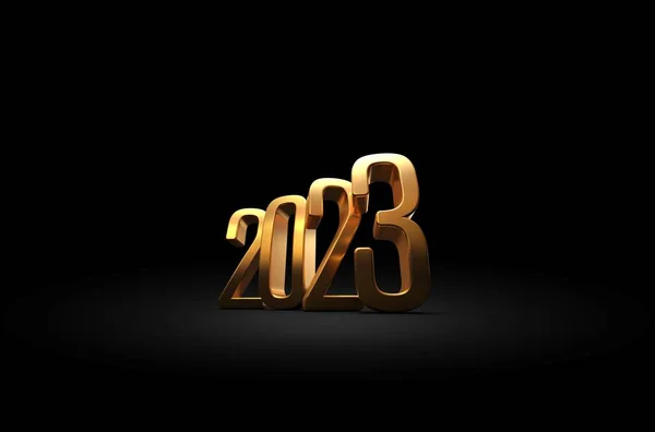 2023 Firande Guld Rendering Text Grå Bakgrund — Stockfoto