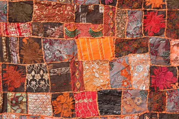 Indian patchwork dywan — Zdjęcie stockowe