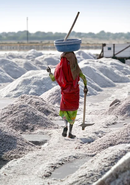 Salt works, Sambhar salt lake, Rajasthan, India — Stock Photo, Image