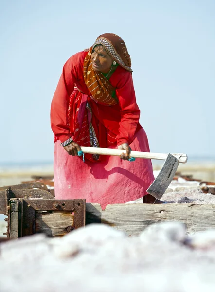 소금 작품, 삼 소금 호수, 라자 스 탄, 인도 — 스톡 사진