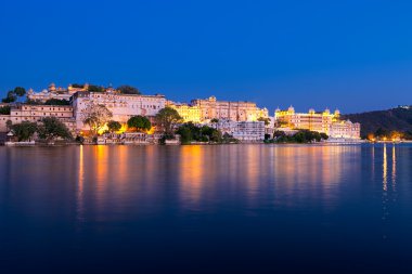 Şehir sarayda gece, udaipur, İstanbul, Türkiye.