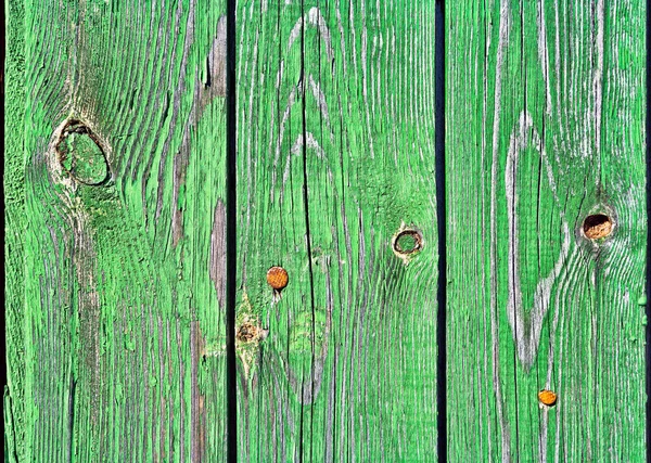 Old wooden boards painted in green. Background. — Stock Photo, Image