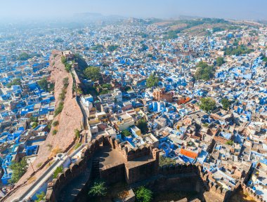Jodhpur - mavi şehir. ajasthan, Hindistan,