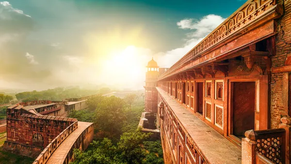 Röda fortet i Agra. Agra, uttar pradesh, Indien, Asien. — Stockfoto