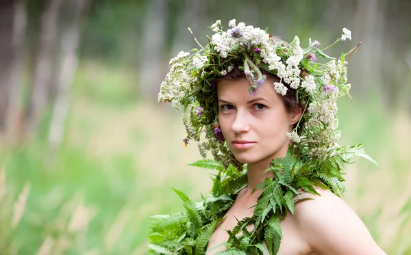 Flowers Woman Wreath — Stock Photo, Image