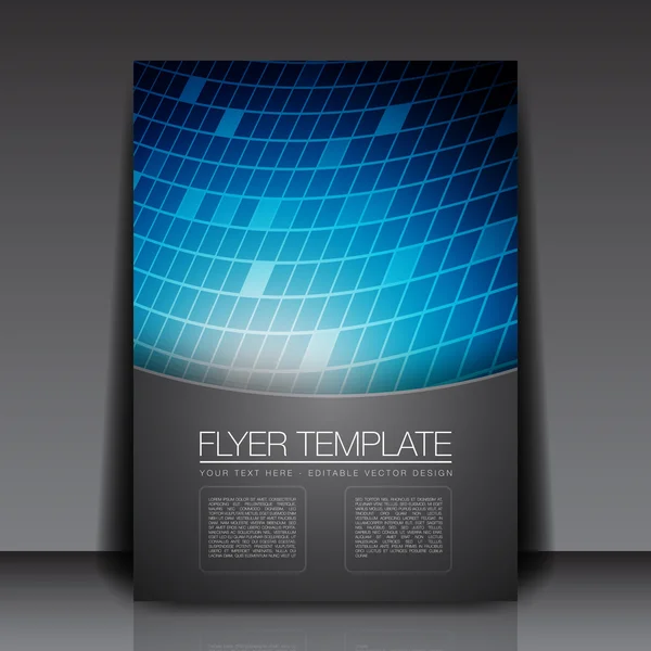 3D-blauwe vierkantjes - sjabloon folder vector ontwerp — Stockvector